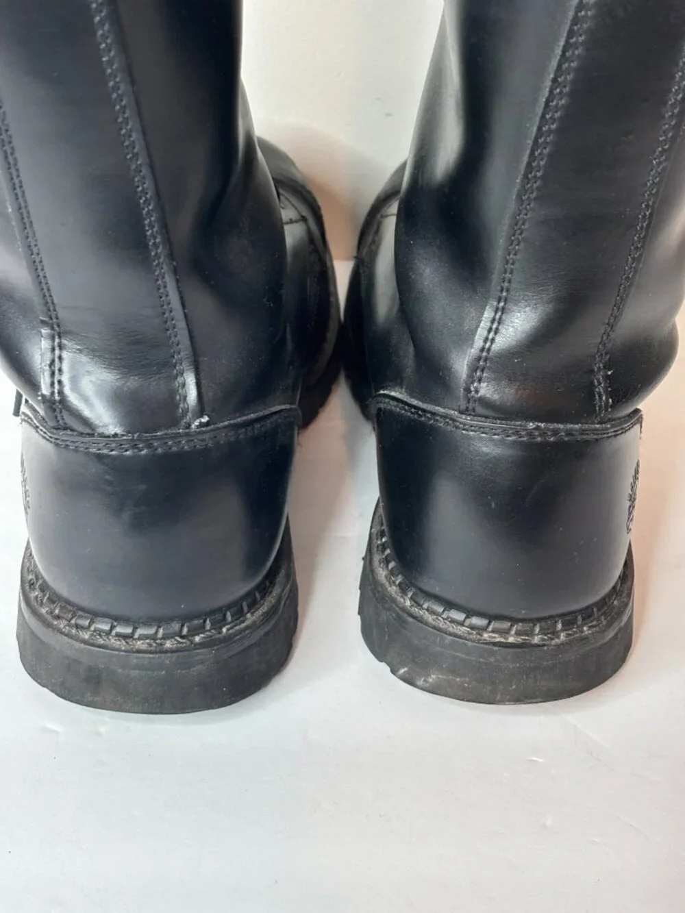 VTG Grinders King Black Leather 20 Eye Steel Toe Boots UK 11 US 12 Combat Punk
